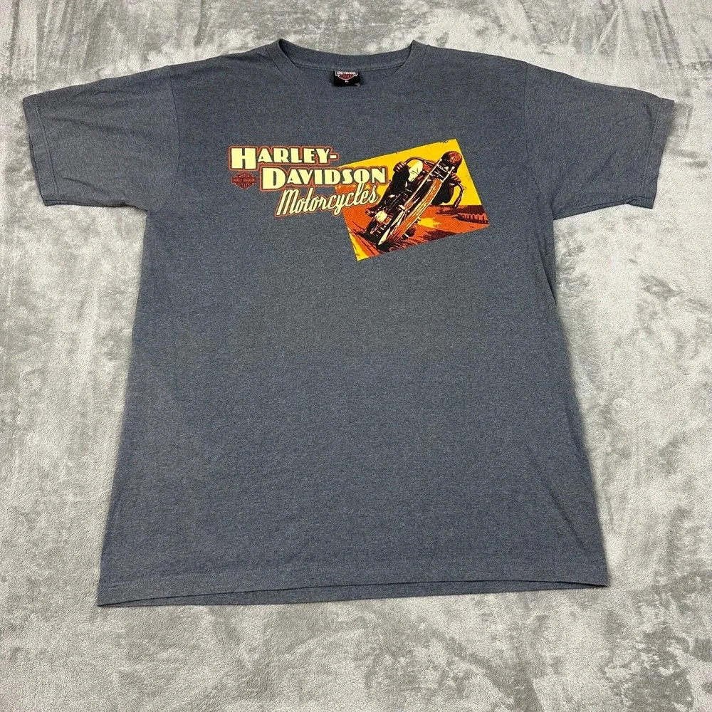 Harley Davidson‎ Motorcycles Graphic T Shirt Mens XL Gray Short Sleeve USA Made - Picture 2 of 7